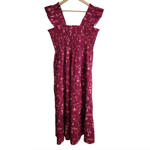 Hill House Burgundy Floral Midi Dress - Picture 6 of 9